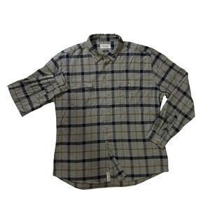 Barbour Forestay Grey Plaid Flannel Shirt Mens Large Tailored Fit Cotton